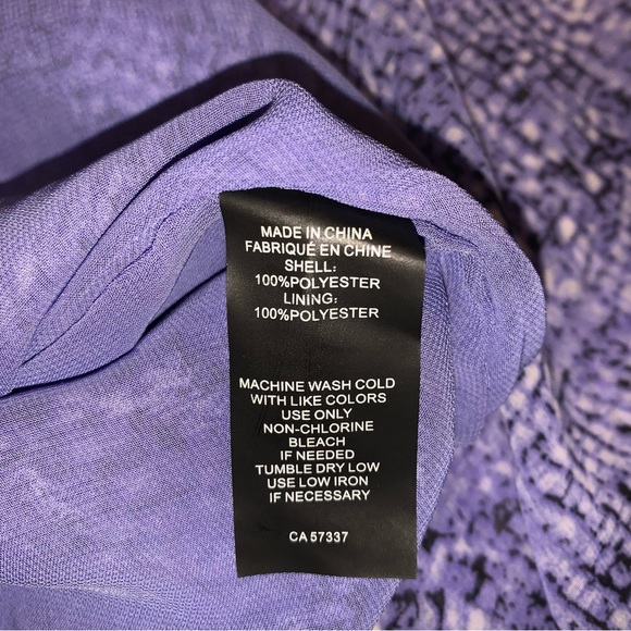 Vince Camuto Large Long Sleeve Purple Blouse - Picture 3 of 4